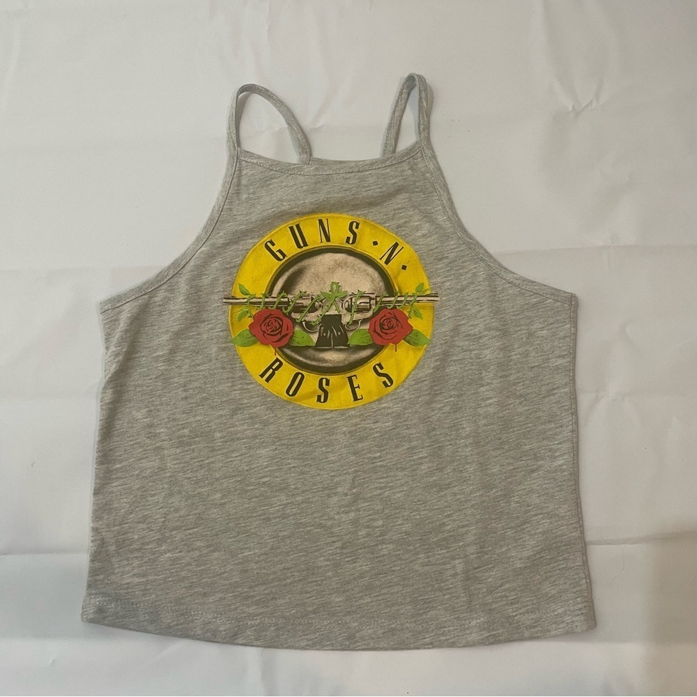 🎸 Guns N’ Roses Gray Halter Crop Tank – Size 4 🎸 - Picture 5 of 9
